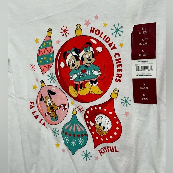 New! Disney Minnie Mouse Holiday Cheers Christmas Graphic T-Shirt - Picture 4 of 8